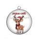 Pendentif Cabochon Argent - joyeux noël