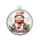 Pendentif Cabochon Argent - joyeux noël