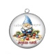 Pendentif Cabochon Argent - joyeux noël