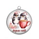 Pendentif Cabochon Argent - joyeux noël