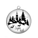 Pendentif Cabochon Argent - joyeux noël