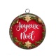 Pendentif Cabochon Argent - joyeux noël