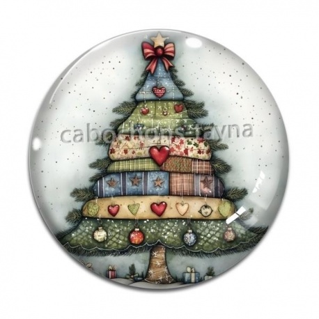 Cabochon Verre - sapin de noël