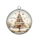 Pendentif Cabochon Argent - sapin de noël