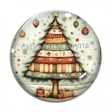 Cabochon Verre - sapin de noël