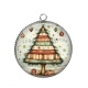 Pendentif Cabochon Argent - sapin de noël