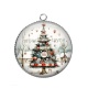 Pendentif Cabochon Argent - sapin de noël