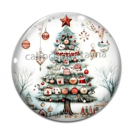 Cabochon Verre - sapin de noël