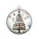 Pendentif Cabochon Argent - sapin de noël
