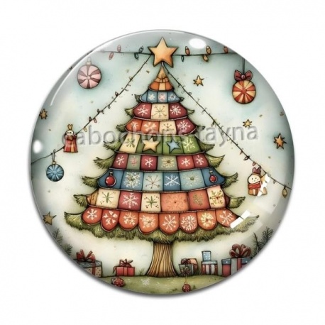 Cabochon Verre - sapin de noël