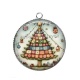 Pendentif Cabochon Argent - sapin de noël