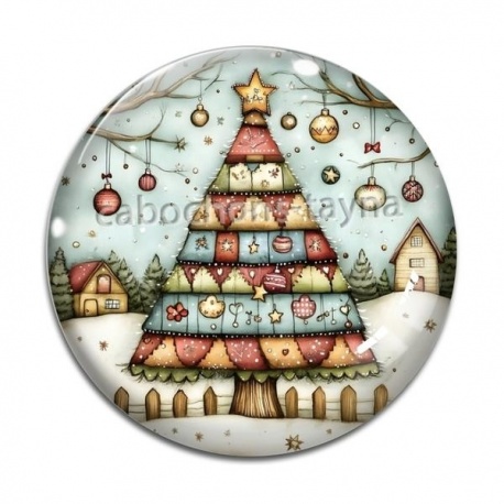 Cabochon Verre - sapin de noël