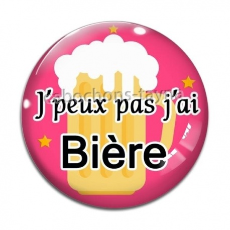 Cabochon Verre - j'peux pas j'ai bière