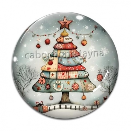Cabochon Verre - sapin de noël