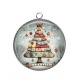 Pendentif Cabochon Argent - sapin de noël