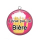 Pendentif Cabochon Argent - j'peux pas j'ai bière