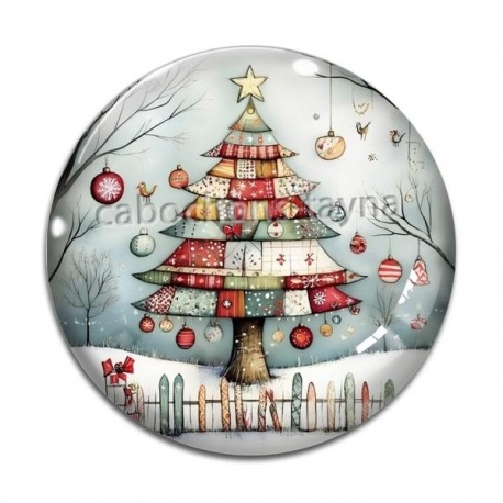 Cabochon Verre - sapin de noël