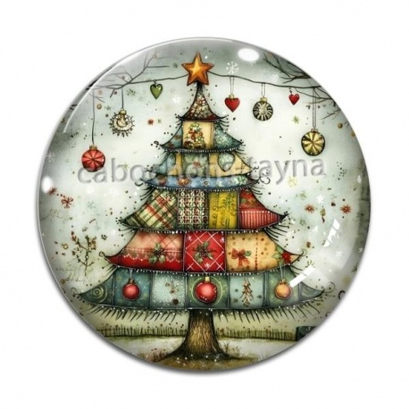 Cabochon Verre - sapin de noël