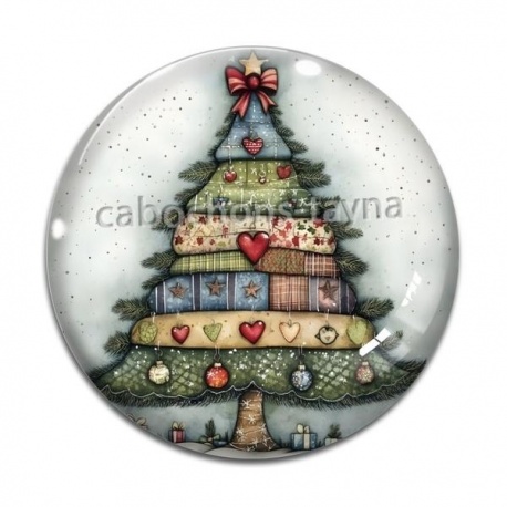 Cabochon Verre - sapin de noël