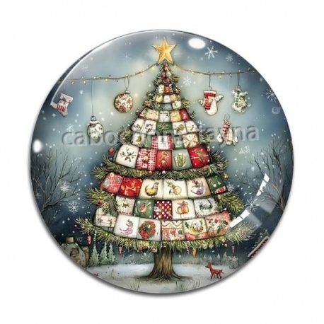 Cabochon Verre - sapin de noël