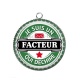 Pendentif Cabochon Argent - je suis un facteur qui déchire