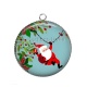 Pendentif Cabochon Argent - père noël