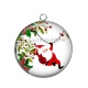 Pendentif Cabochon Argent - père noël