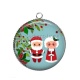 Pendentif Cabochon Argent - père et mère noël