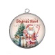 Pendentif Cabochon Argent - joyeux noël