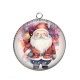 Pendentif Cabochon Argent - père noël