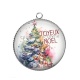 Pendentif Cabochon Argent - joyeux noël