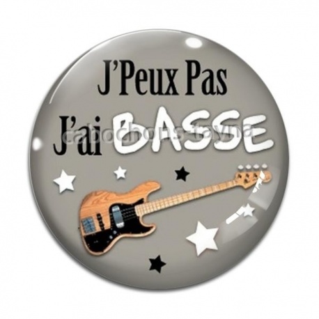 Cabochon Verre - j'peux pas j'ai basse