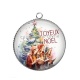 Pendentif Cabochon Argent - joyeux noël