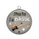 Pendentif Cabochon Argent - j'peux pas j'ai basse