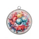 Pendentif Cabochon Argent - boules de noël