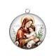 Pendentif Cabochon Argent - vierge