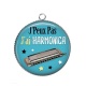 Pendentif Cabochon Argent - j'peux pas j'ai harmonica