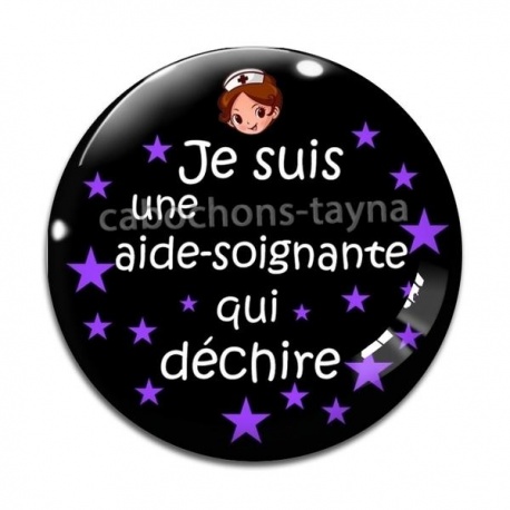 Cabochon Verre - aide soignant qui déchire