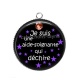Pendentif Cabochon Argent - aide soignant qui déchire