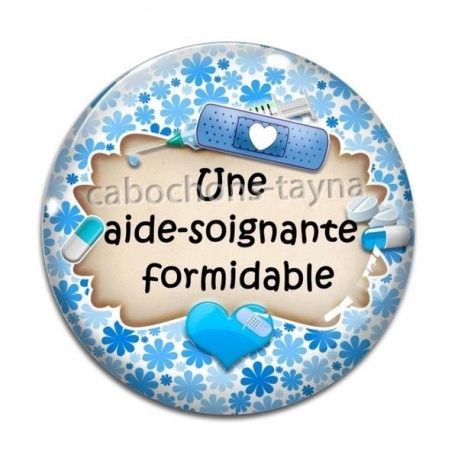 Cabochon Verre - une aide soignante formidable