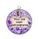 Pendentif Cabochon Argent - super aide soignante