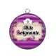 Pendentif Cabochon Argent - aide soignante