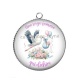 Pendentif Cabochon Argent - une sage femme qui déchire