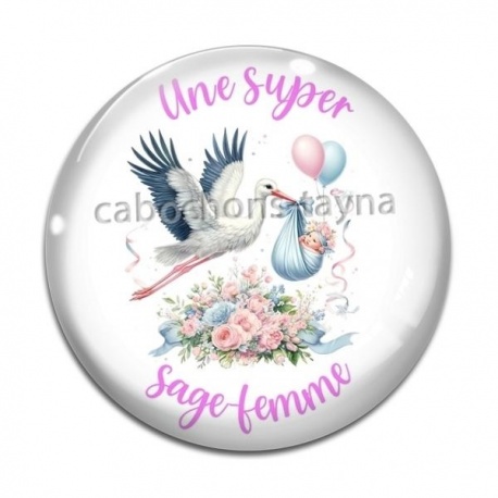 Cabochon Verre - une super sage femme