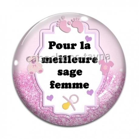 Cabochon Verre - pour la meilleure sage femme