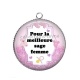 Pendentif Cabochon Argent - pour la meilleure sage femme