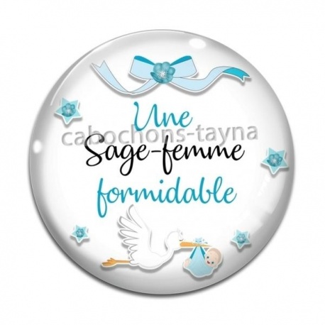 Cabochon Verre - une sage femme formidable