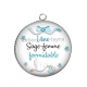 Pendentif Cabochon Argent - une sage femme formidable