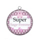 Pendentif Cabochon Argent - super sage femme