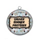 Pendentif Cabochon Argent - sauver soigner préotéger
